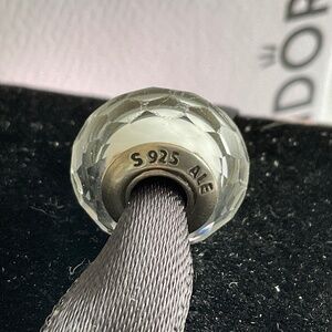 Pandora while/clear glass charm